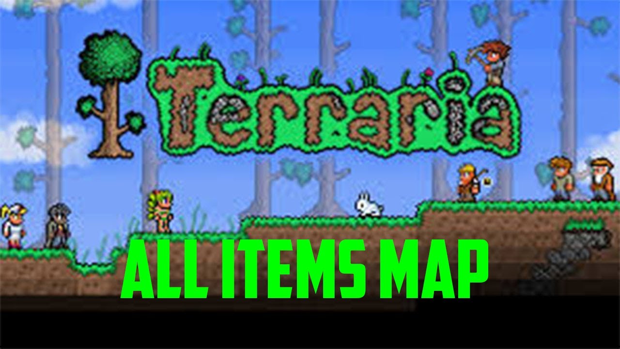 terraria all items map